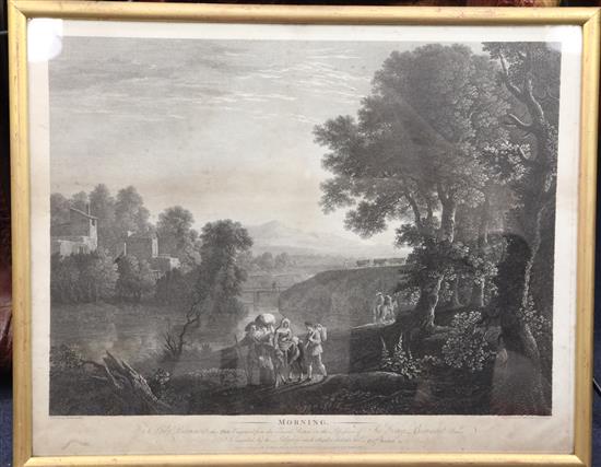 After Watteau La Partie Quarree, Le Plaisir Pastorale & Alte & 3 other prints.,